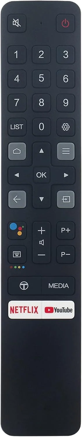 ریموت کنترل جایگزین جهانی برای تلویزیون هوشمند اندروید TCL – سازگار با 55S430، 43S430، 65Q637، 55Q637، 40S334، 32S334، 55S434، 43S434، 55S434CA، 65P8، 65P8S، 65S434، 70S430، 75S434، 32A323