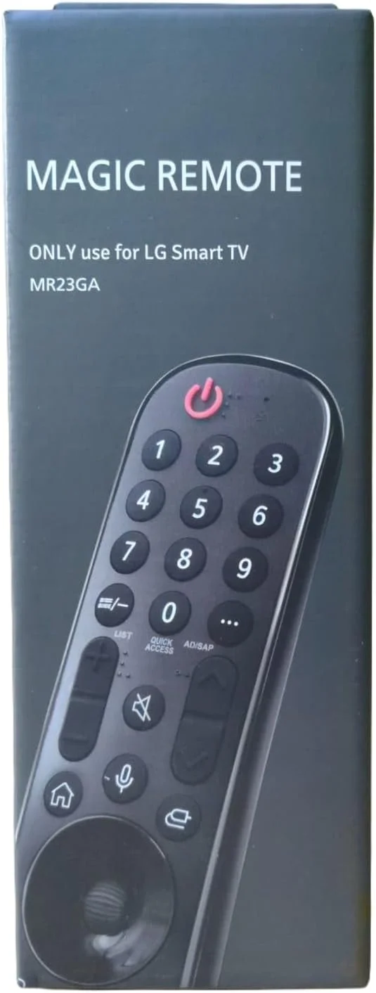 ریموت کنترل جادویی صوتی یونیورسال برای تلویزیون های هوشمند ال جی، جایگزین ریموت جادویی با عملکرد اشاره گر صوتی، کلیک اسکرول و کلیدهای میانبر برای تمام برنامه های محبوب، سازگار با بسیاری از مدل های تلویزیون هوشمند ال جی 2019-2023