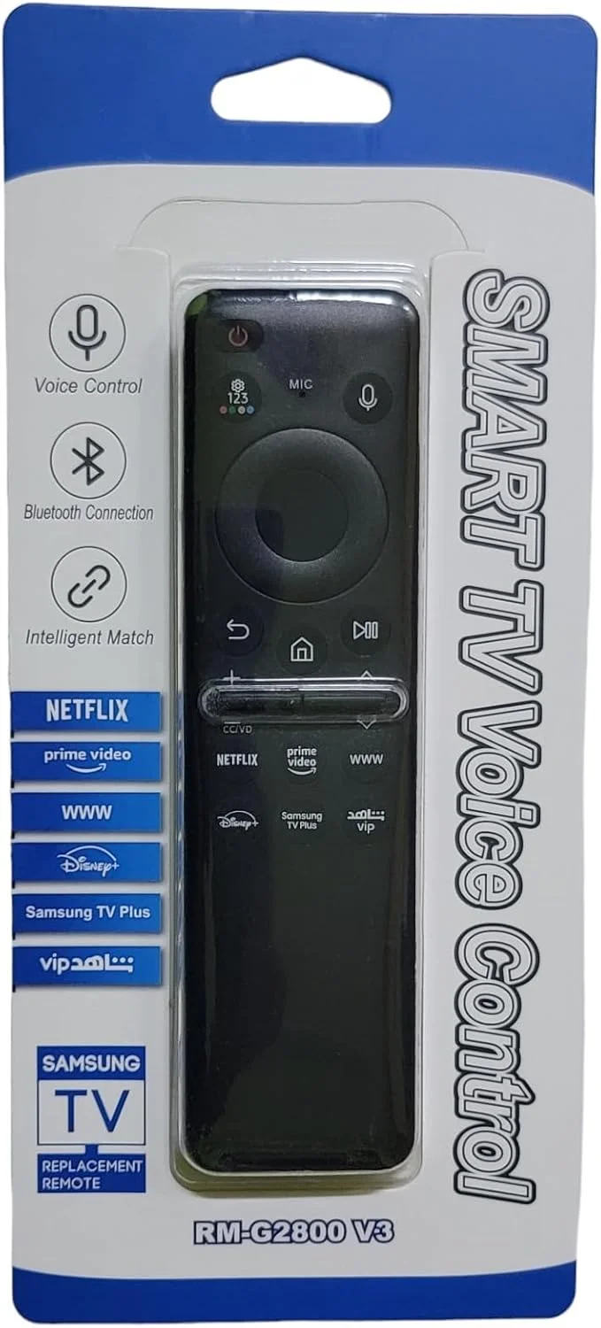 کنترل از راه دور صوتی تلویزیون هوشمند جهانی سازگار با تمام تلویزیون های هوشمند سامسونگ Neo QLED، 8K، The Frame و Crystal UHD Series TV LED QLED UHD SUHD HDR LCD 4K 8K Smart TV BN59-01432A، BN59-01432D جدید