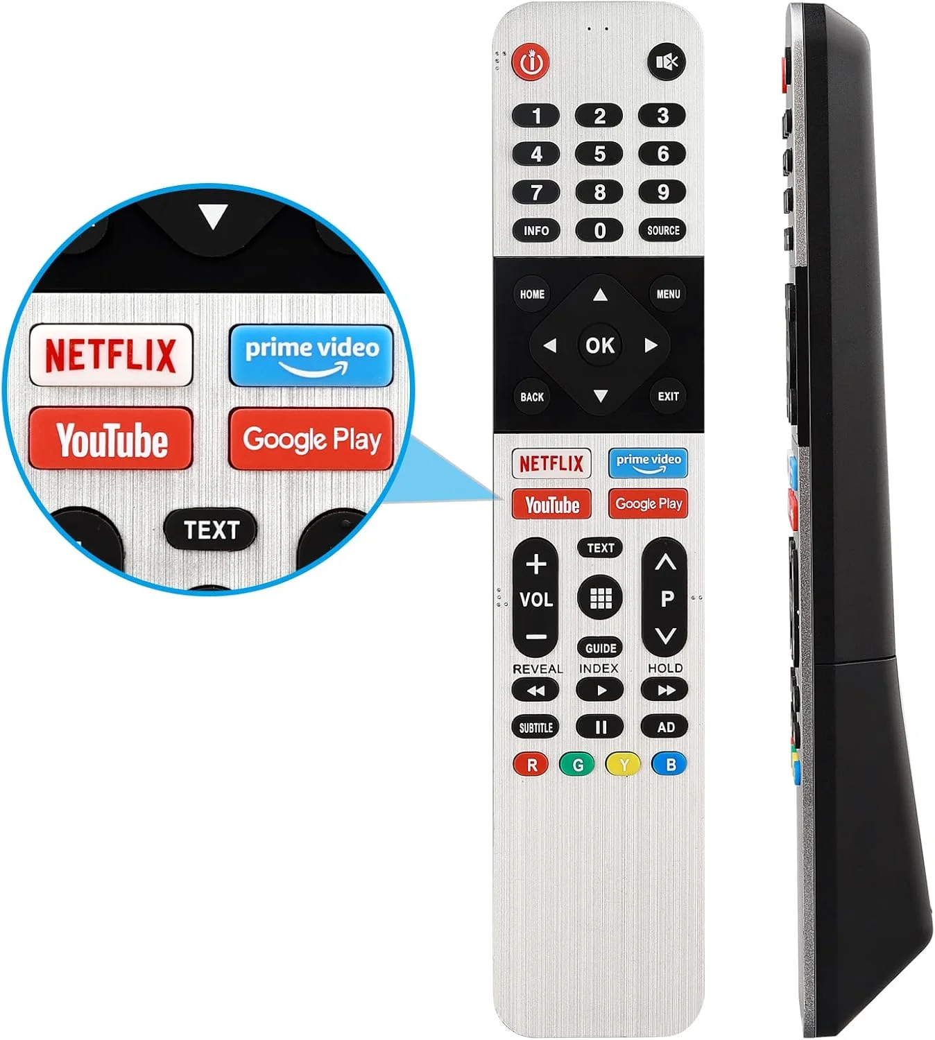 کنترل از راه دور جایگزین Ulcreigo، سازگار با تلویزیون های هوشمند اندروید Skyworth مدل های 43UB5500 50UB5550 55UB5560 65UC6200 65UD7200 32TB5050 40TB5000 43UB5500 [بدون عملکرد صوتی]