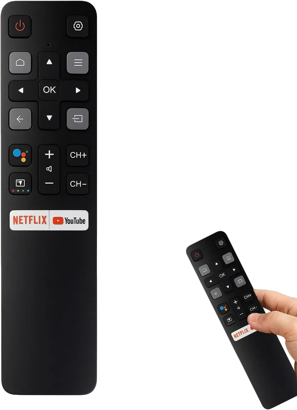 ریموت کنترل جایگزین T Tersely برای تلویزیون TCL با کلیدهای میانبر نتفلیکس - سازگار با مدل های RC802V/FNR1، سری های 32S6500A/65P8S/55P8S/65EP680