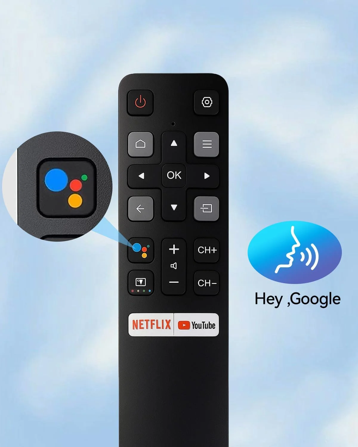 ریموت کنترل جایگزین T Tersely برای تلویزیون TCL با کلیدهای میانبر نتفلیکس - سازگار با مدل های RC802V/FNR1، سری های 32S6500A/65P8S/55P8S/65EP680