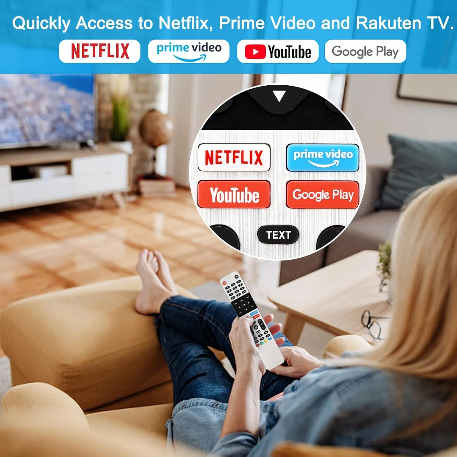 کنترل از راه دور جایگزین Ulcreigo، سازگار با تلویزیون های هوشمند اندروید Skyworth مدل های 43UB5500 50UB5550 55UB5560 65UC6200 65UD7200 32TB5050 40TB5000 43UB5500 [بدون عملکرد صوتی]