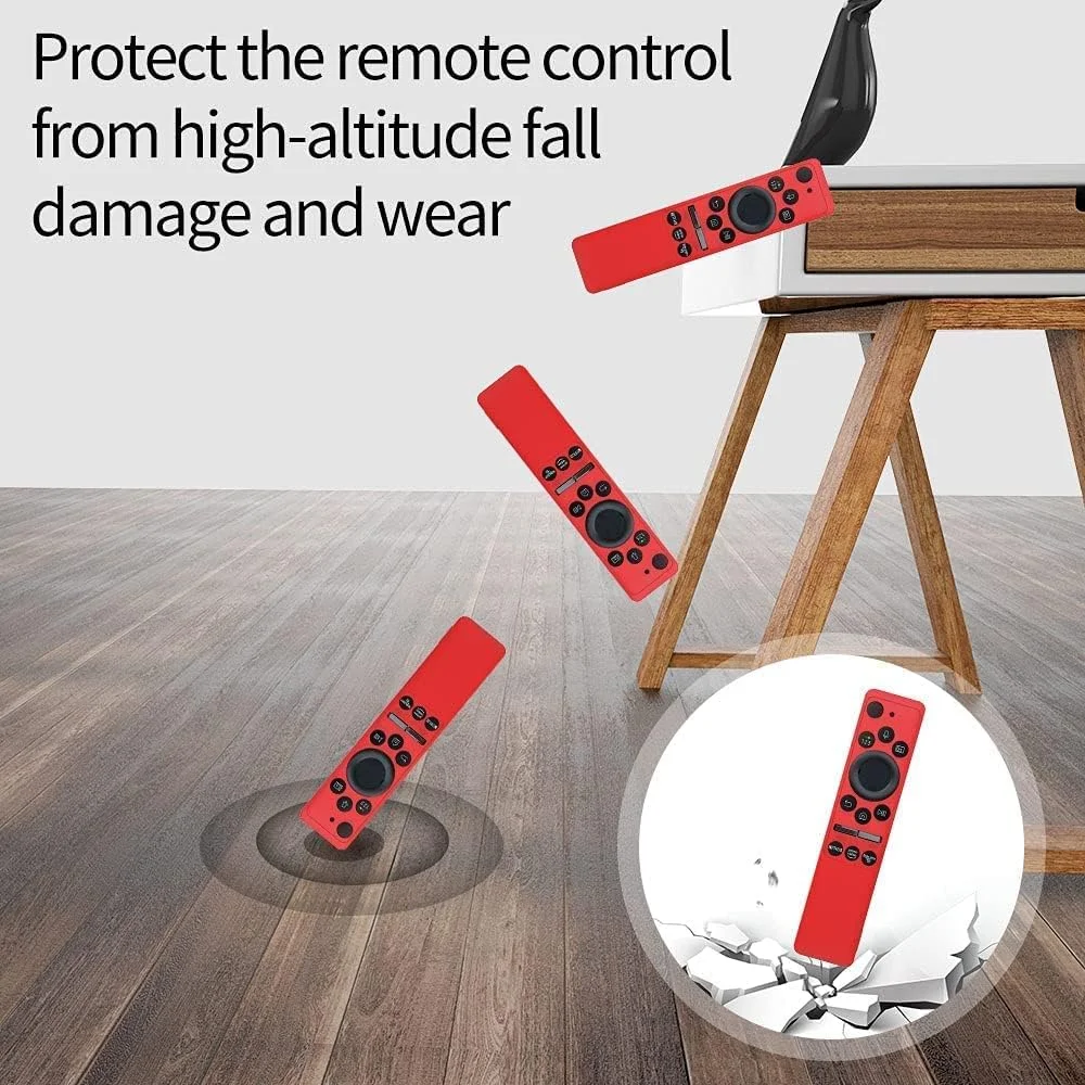 کاور محافظ ریموت کنترل سری SYOSI برای سامسونگ BN59-01312A/01312B، مناسب برای ریموت کنترل تلویزیون های QLED 8K 4K سامسونگ BN59-01312A/01312B، ضد ضربه و لغزش، همراه با بند (قرمز+سبز+آبی)