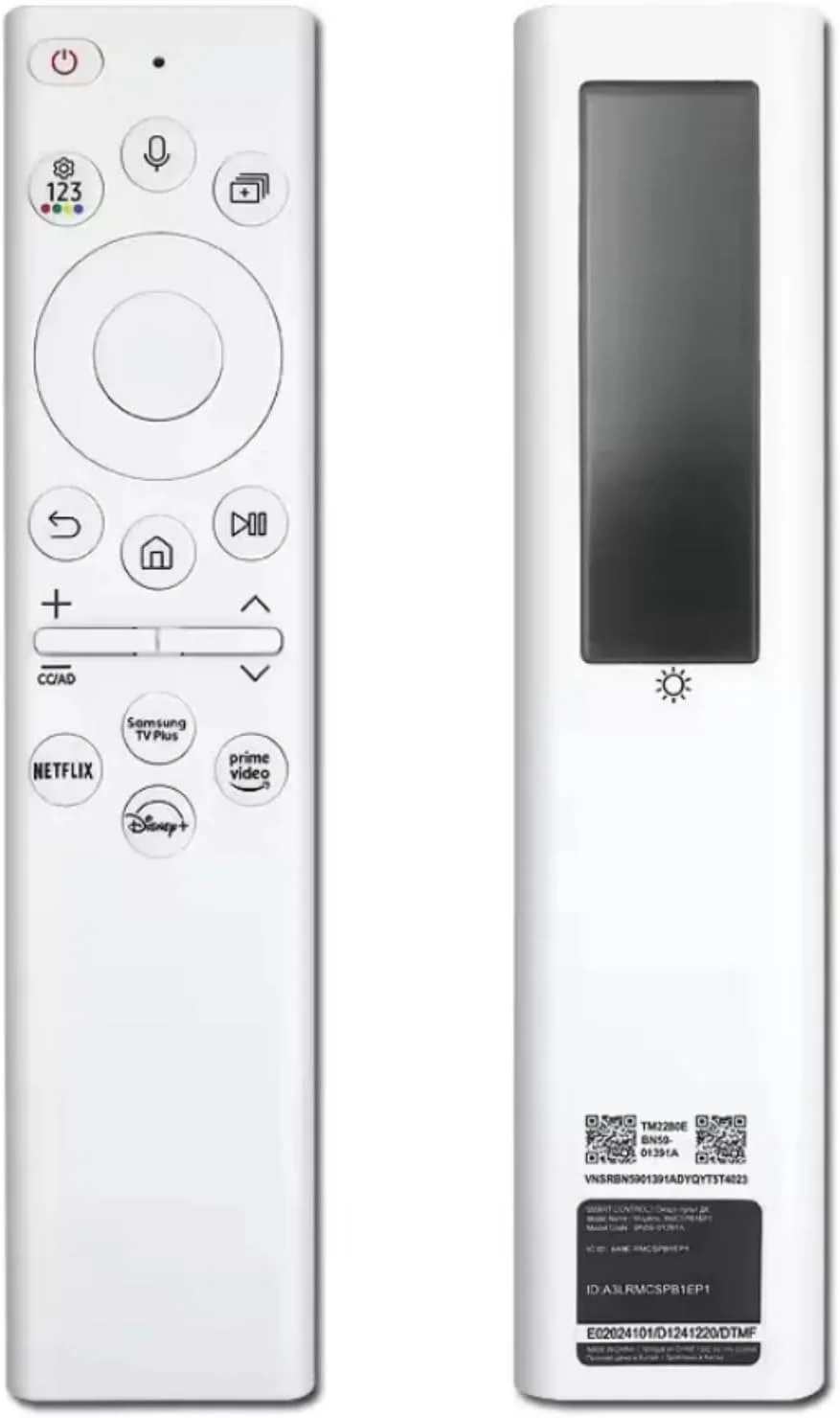 ریموت کنترل صوتی قابل شارژ با سلول خورشیدی SKEIDO مدل BN59-01391A TM2280E RMCSPB1EP1 مناسب تلویزیون های Neo QLED سامسونگ 2021-2022 سری Q70T Q80T Q90T