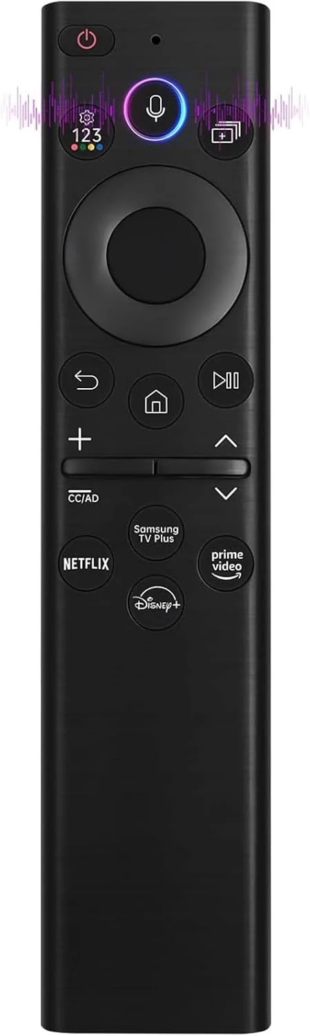 ریموت کنترل جهانی سارائله سازگار با صدا برای تلویزیون ها و مانیتورهای هوشمند سامسونگ: جایگزین BN59-01385A - طراحی شده برای مدل های Frame، Serif، Crystal، Solar، UHD، Neo QLED، OLED، 4K، 8K