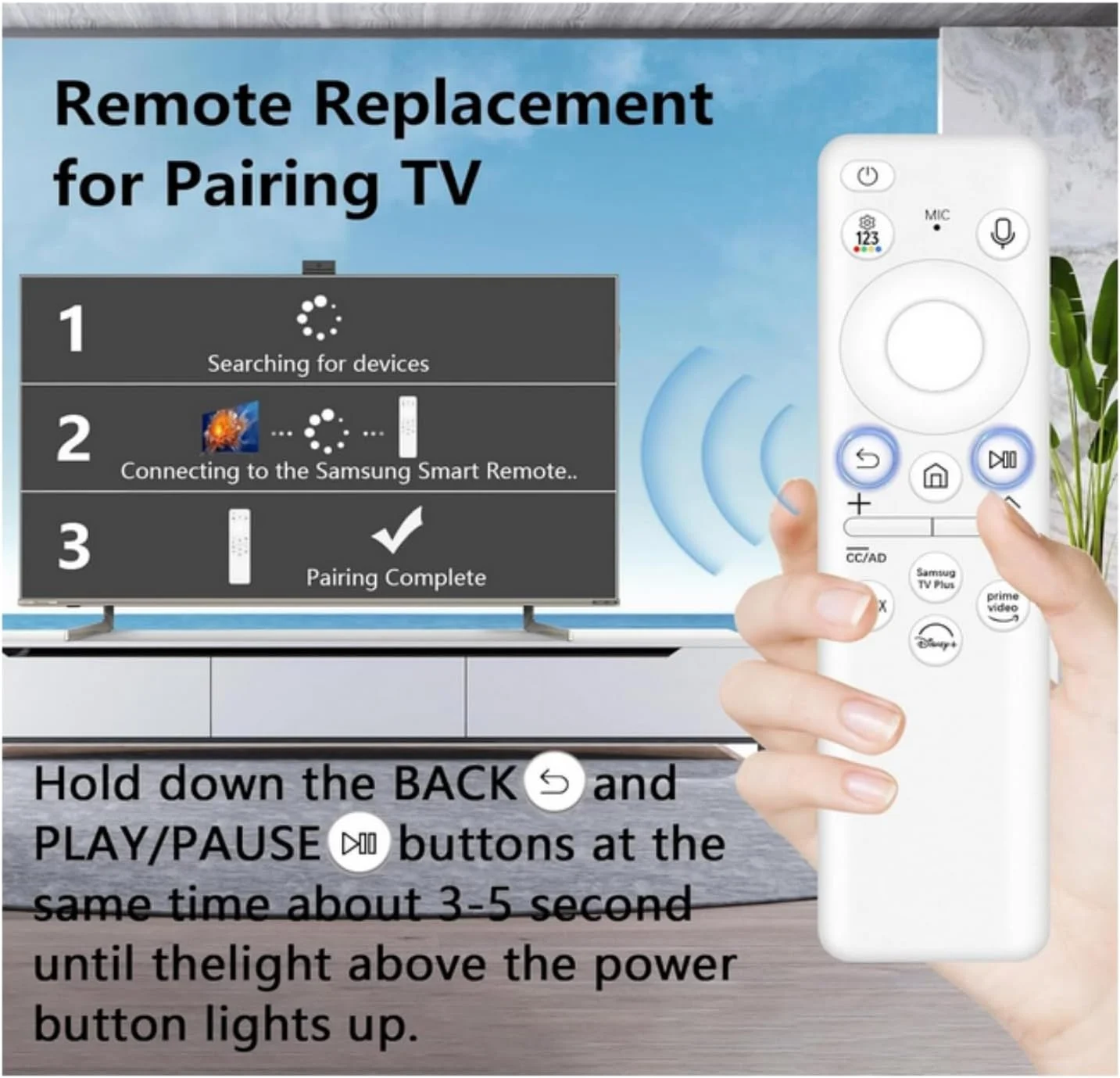 ریموت کنترل صوتی قابل شارژ با سلول خورشیدی SKEIDO مدل BN59-01391A TM2280E RMCSPB1EP1 مناسب تلویزیون های Neo QLED سامسونگ 2021-2022 سری Q70T Q80T Q90T