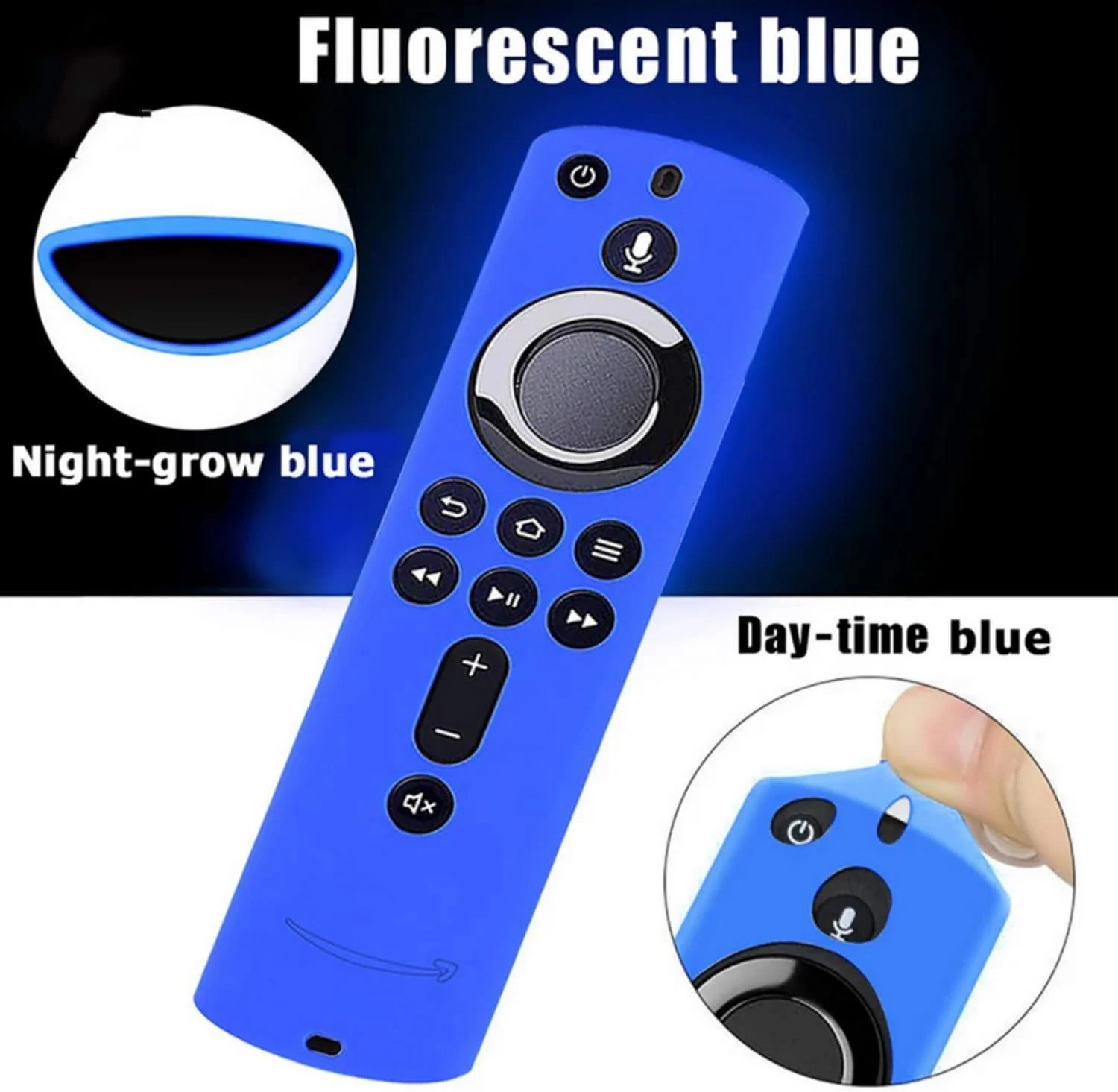 کاور سیلیکونی SKEIDO مناسب برای ریموت کنترل Amazon Fire TV Stick 4K/ Fire TV(نسل دوم)/Fire TV Cube، 15 سانتی‌متری، ضد لغزش، ضد ضربه و قابل شستشو (آبی)