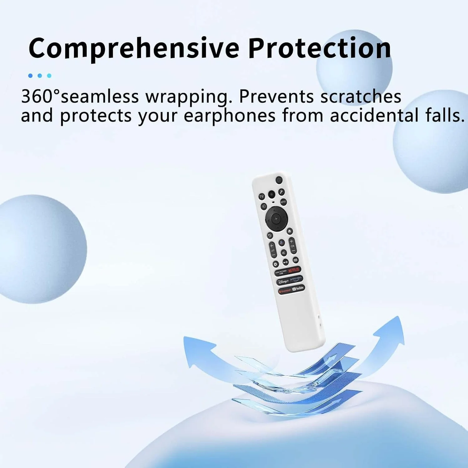 کاور سیلیکونی برای ریموت کنترل صوتی سونی مدل RMF-TX920U و RMF-TX900U، محافظ ریموت کنترل تلویزیون های هوشمند سونی سری X80K X90K X95K (سفید)