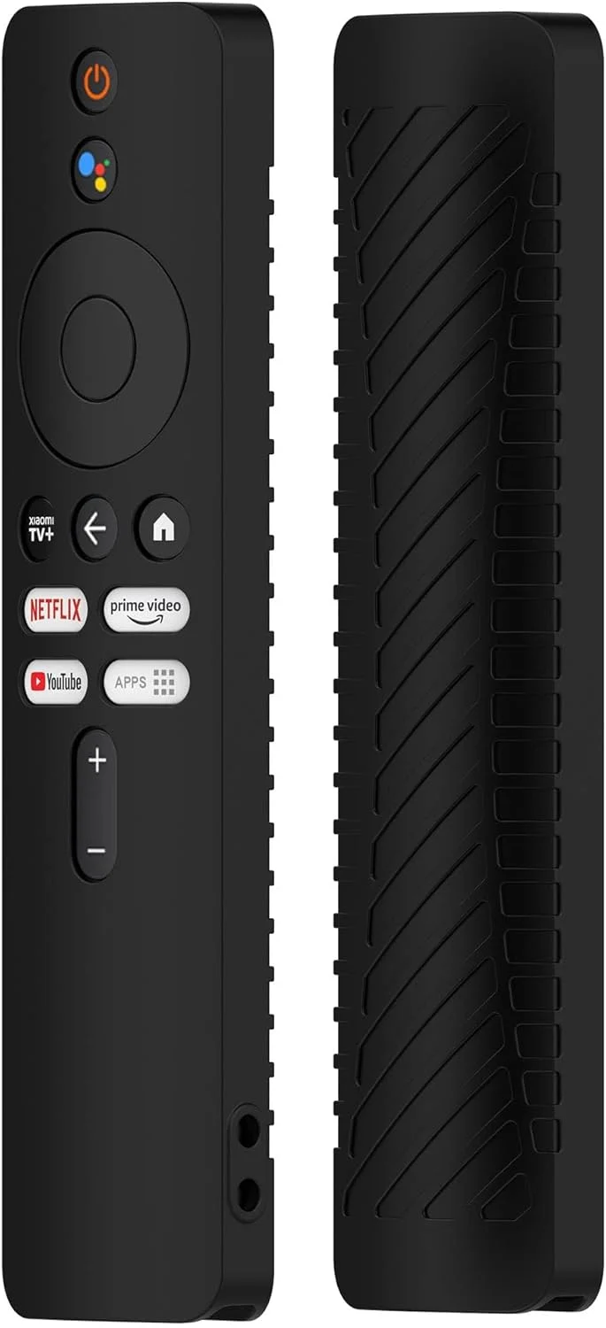 کاور سیلیکونی برای تلویزیون شیائومی Mi Box 4K، کاور محافظ سیلیکونی برای ریموت کنترل تلویزیون شیائومی Mi Box 4K (نسل دوم)، کاور محافظ سیلیکونی ضد لغزش ریموت کنترل نسل دوم به همراه بند (مشکی)