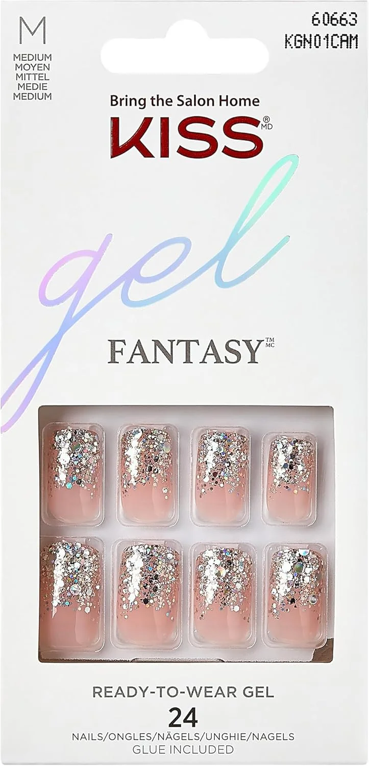 ناخن مصنوعی ژلی KISS مدل Fantasy KGN01، قد متوسط، صورتی/اکلیلی، 24 عدد ناخن مصنوعی ژلی KISS مدل Fantasy KGN01، قد متوسط، صورتی/اکلیلی، 24 عدد