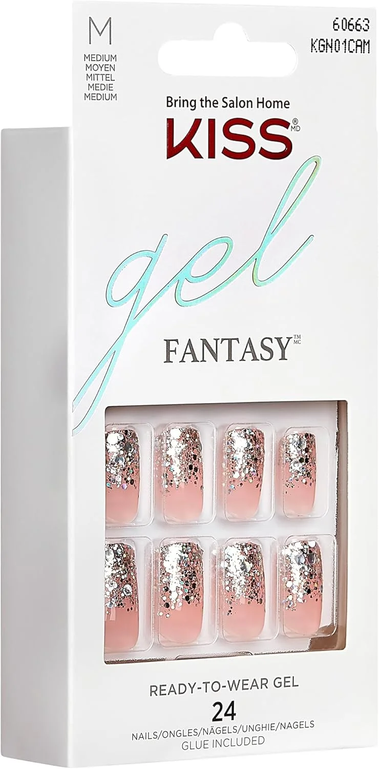 ناخن مصنوعی ژلی KISS مدل Fantasy KGN01، قد متوسط، صورتی/اکلیلی، 24 عدد ناخن مصنوعی ژلی KISS مدل Fantasy KGN01، قد متوسط، صورتی/اکلیلی، 24 عدد