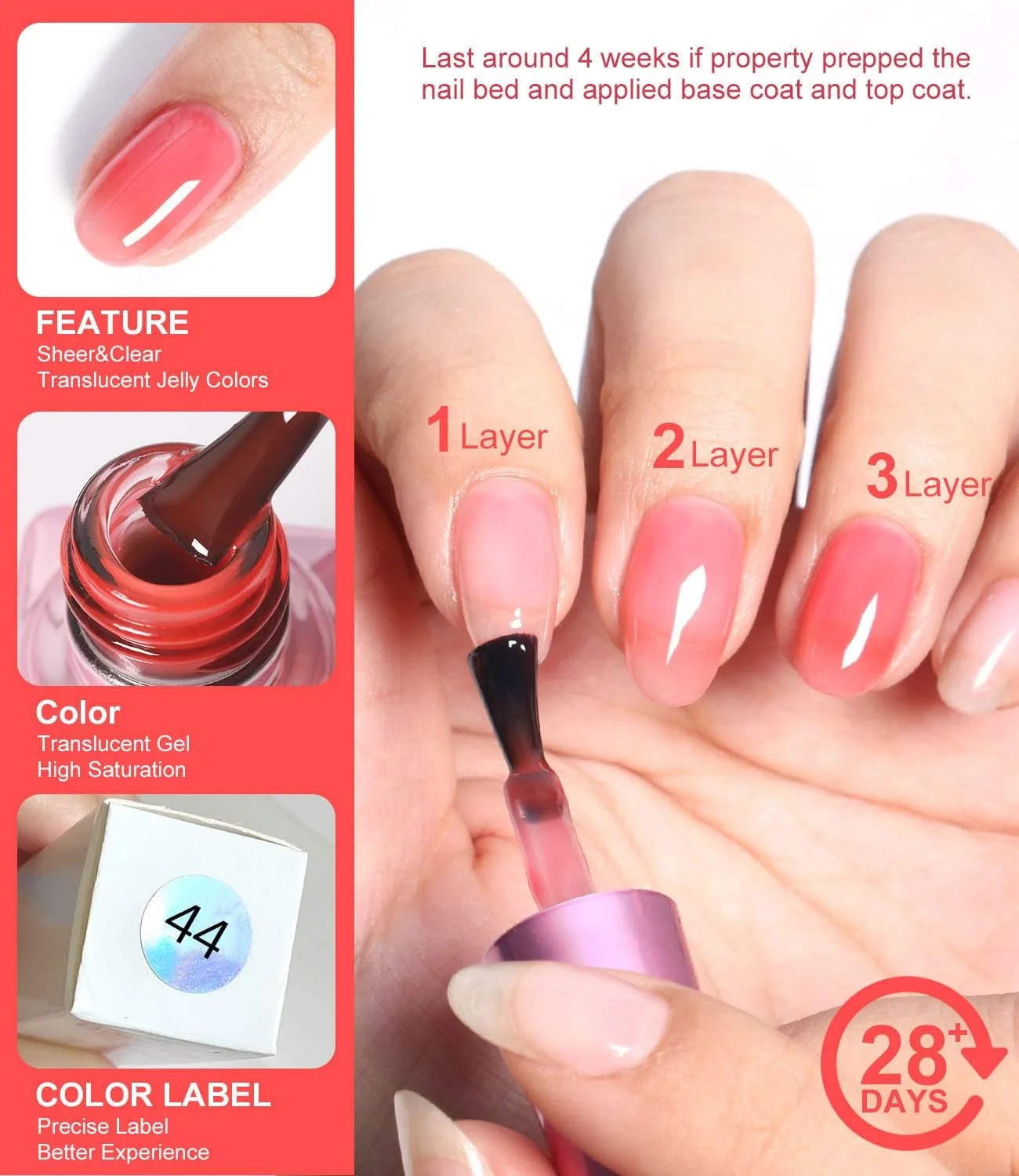 ست لاک ژل کریستالی ژله ای ۲۰ رنگ DouborQ، شامل رنگ های صورتی کالباسی، قرمز، بنفش، سفید، مشکی، سبز و نارنجی، مناسب برای خیساندن ناخن ست لاک ژل کریستالی ژله ای ۲۰ رنگ DouborQ، شامل رنگ های صورتی کالباسی، قرمز، بنفش، سفید، مشکی، سبز و نارنجی، مناسب برای خیساندن ناخن