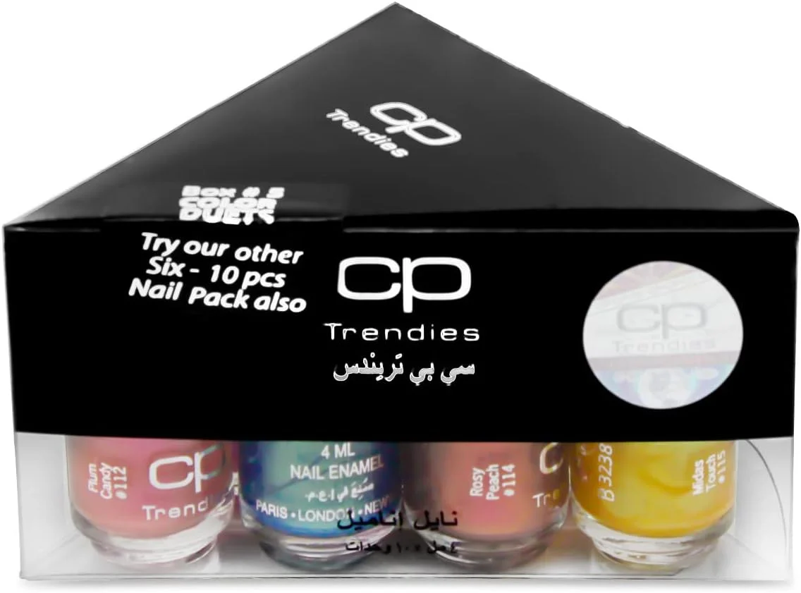 سی پی ترندیز - ست لاک ناخن 10 عددی - دوتایی های رنگی (بسته شماره 5) - روکش براق، ماندگاری طولانی، درخشش بالا و لاک ناخن خشک شونده سریع برای زنان/دختران سی پی ترندیز - ست لاک ناخن 10 عددی - دوتایی های رنگی (بسته شماره 5) - روکش براق، ماندگاری طولانی، درخشش بالا و لاک ناخن خشک شونده سریع برای زنان/دختران