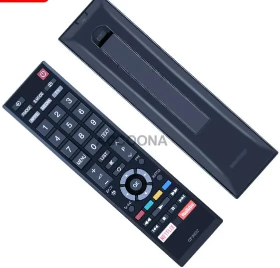جدیدترین ریموت کنترل جایگزین تلویزیون توشیبا، سازگار با تمام تلویزیون های هوشمند LCD-LED-UHD اندروید توشیبا با دکمه هوشمند.