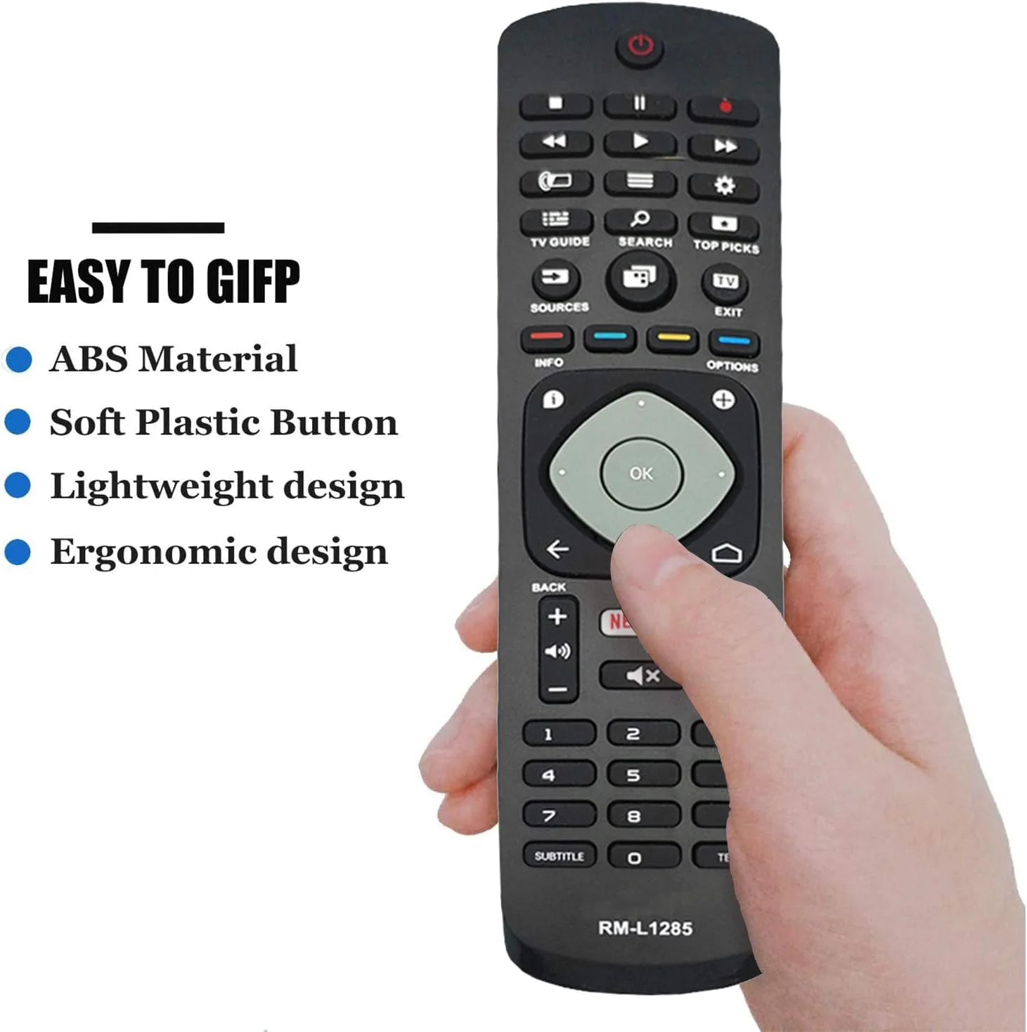 ریموت کنترل جایگزین جدید با دکمه های نتفلیکس مناسب برای تلویزیون هوشمند فیلیپس، بدون نیاز به تنظیمات، ریموت کنترل جهانی فیلیپس مدل های 50PFL5601/F7 65PFL5602/F7 55PFL5602/F7 50PFL5602/F7 43PFL5602/F7