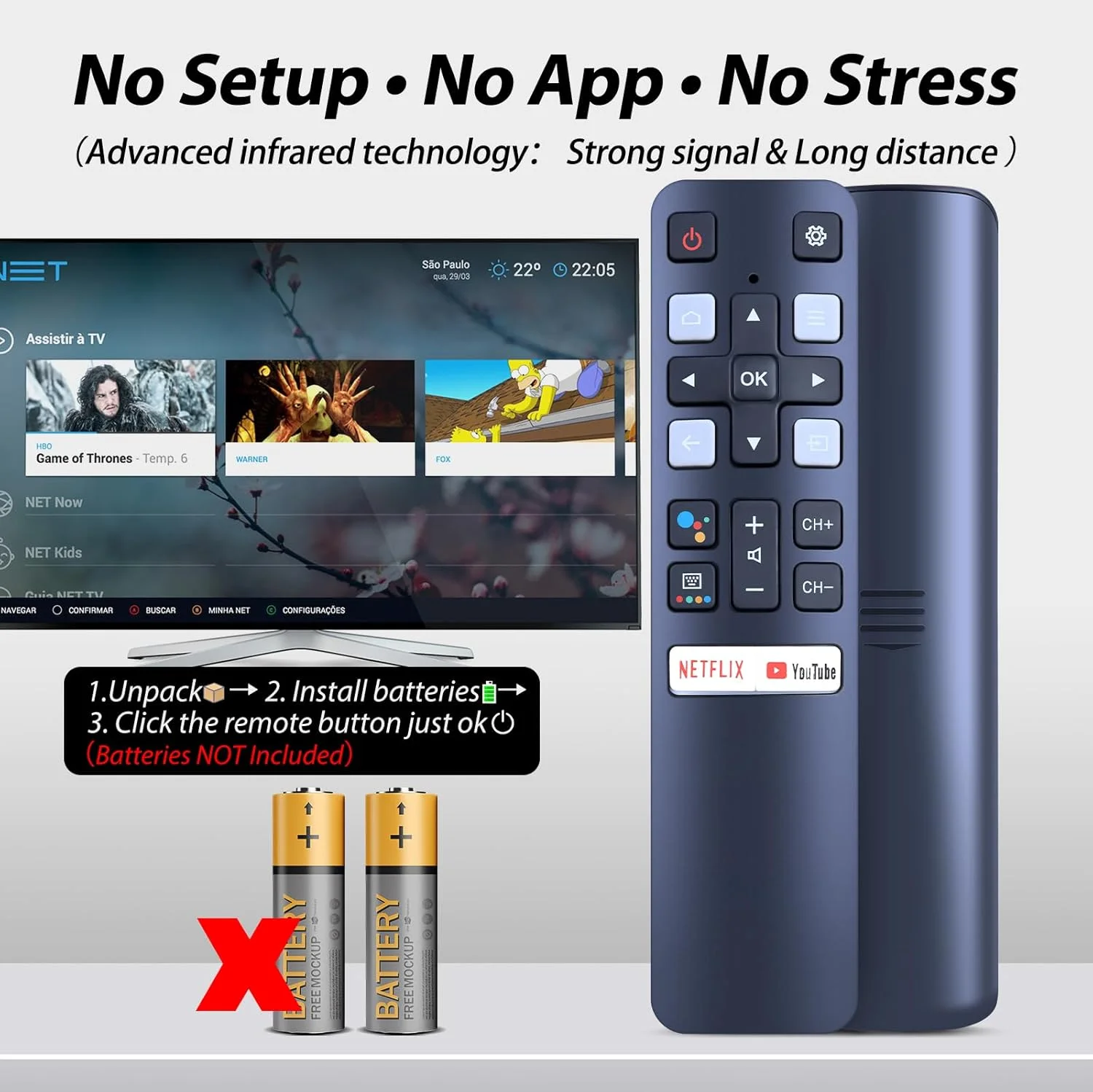 ریموت کنترل جایگزین برای ریموت تلویزیون هوشمند TCL مدل NETFLIX FNR1 RC802V