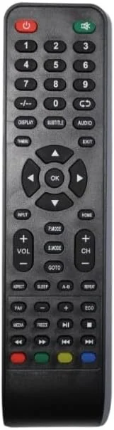 ریموت کنترل جایگزین سازگار با تلویزیون هوشمند ال ای دی ال سی دی ایمپکس (لطفاً تصویر را با ریموت قدیمی خود مطابقت دهید) - مشکی