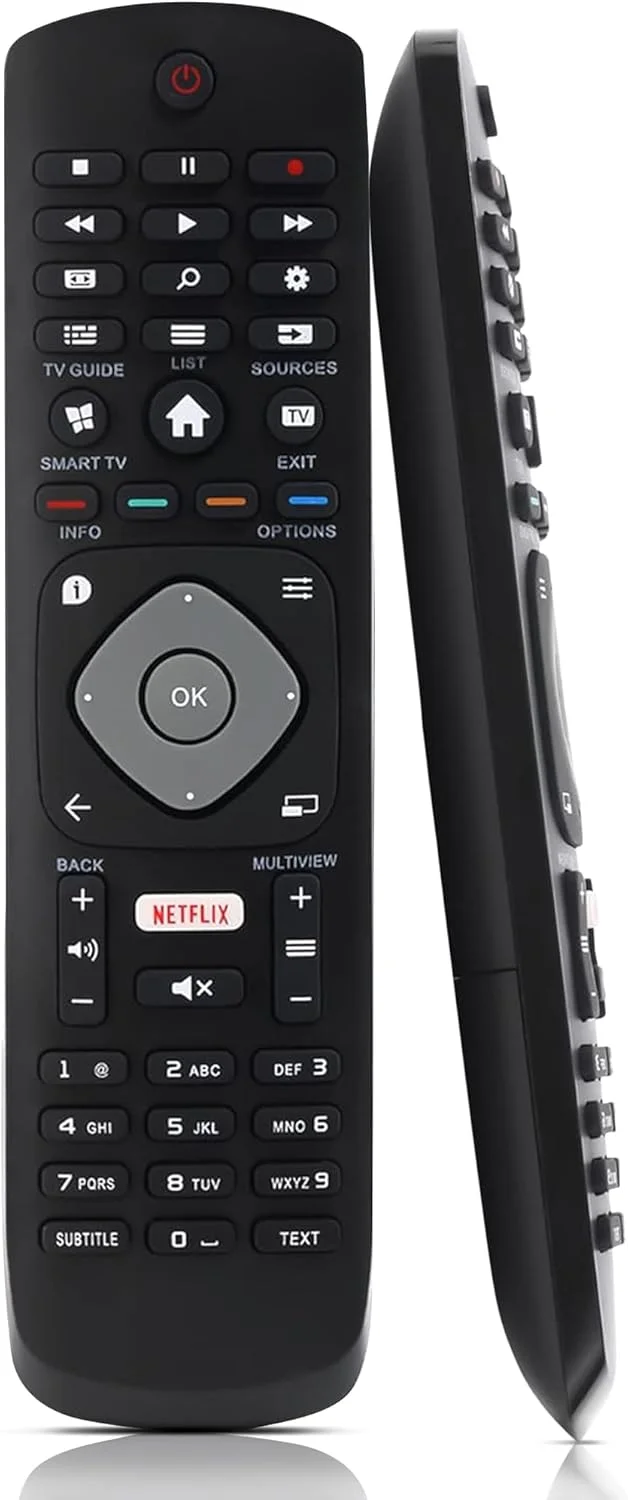 ریموت کنترل جایگزین Leyf برای تلویزیون های فیلیپس، ریموت کنترل جهانی LCD LED 3D HD Smart TV فیلیپس با نتفلیکس، بدون نیاز به تنظیم