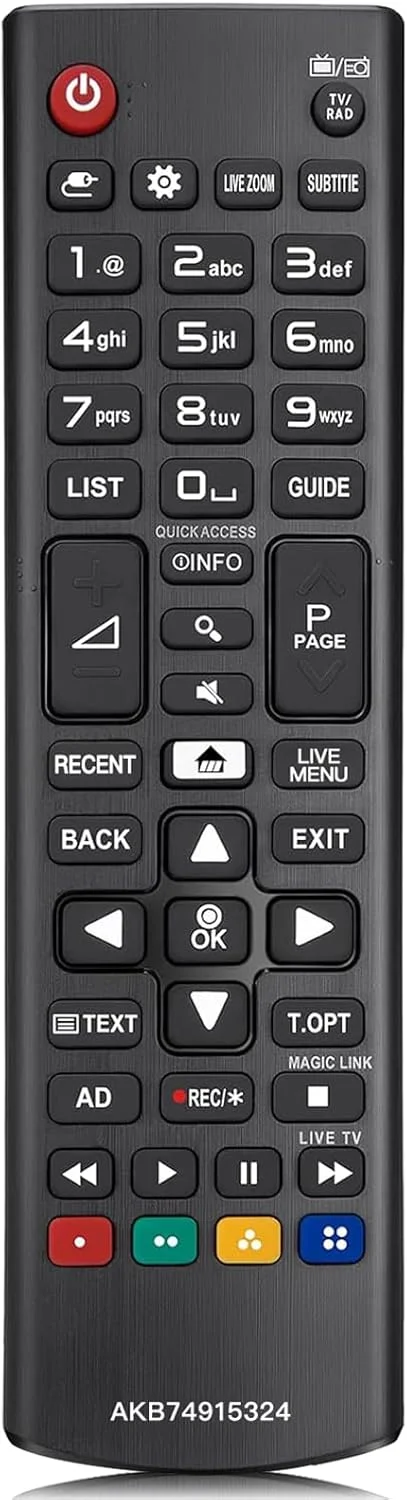 ریموت کنترل جایگزین تلویزیون ال جی برای تمام تلویزیون های ال سی دی ال ای دی هوشمند - بدون نیاز به تنظیمات