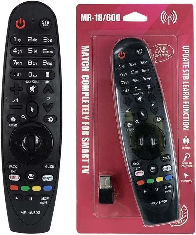 ریموت کنترل تلویزیون جایگزین جدید سازگار با ریموت جادویی یونیورسال MR-18/600 AN-MR18BA AN-MR600G AN-MR650 برای تلویزیون های هوشمند 4K UHD ال جی مدل OLED65W8PUA OLED77W8PUA OLED43W8PUA OLED49W8PUA OLED5