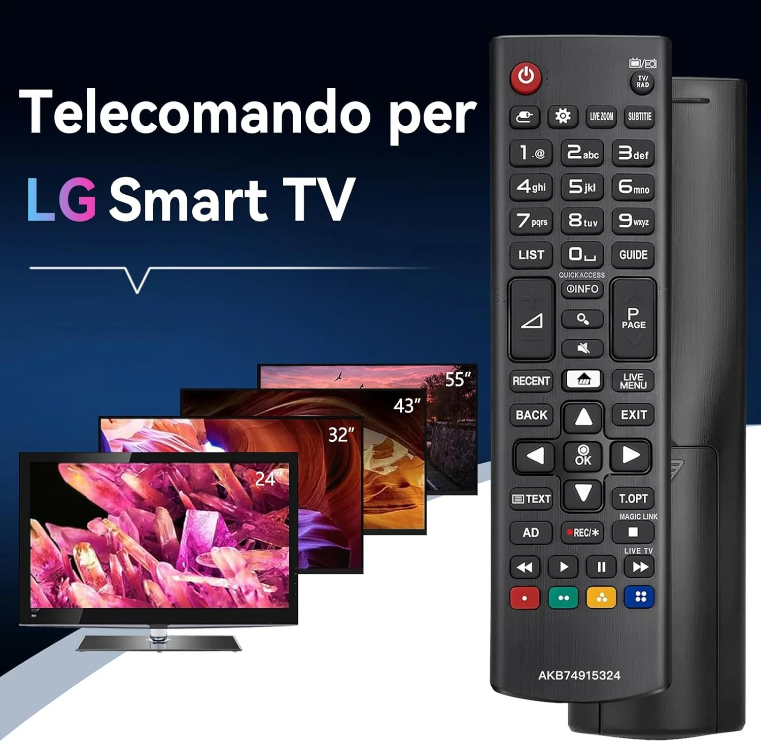 ریموت کنترل جایگزین تلویزیون ال جی برای تمام تلویزیون های ال سی دی ال ای دی هوشمند - بدون نیاز به تنظیمات