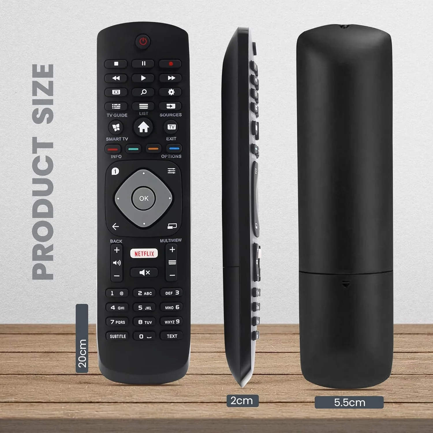 ریموت کنترل جایگزین Leyf برای تلویزیون های فیلیپس، ریموت کنترل جهانی LCD LED 3D HD Smart TV فیلیپس با نتفلیکس، بدون نیاز به تنظیم