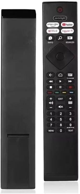 ریموت کنترل جایگزین DEGAN، ریموت فیلیپس، ریموت کنترل تلویزیون هوشمند فیلیپس با دکمه های نتفلیکس، پرایم ویدیو، یوتیوب، مشکی