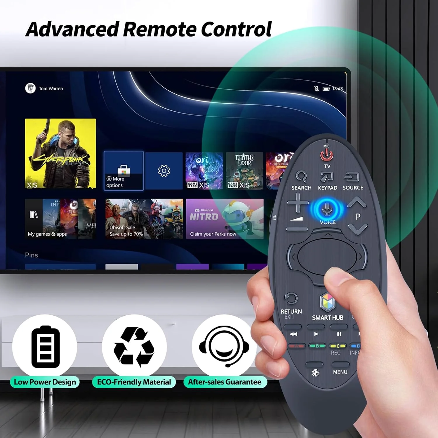 ریموت کنترل جایگزین جدید سازگار با RMCTPH1AP1 BN59-01182B برای تلویزیون ال ای دی سامسونگ Smart Hub Touch با USB