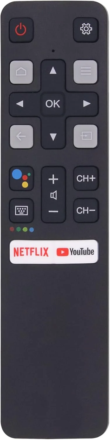 ریموت کنترل جایگزین RC802V FNR1 مناسب برای تلویزیون هوشمند اندروید 4K TCL مدل های 50S434 55S434 75S434 40S330 70S430 32S334 55S435 50S435 43S434 32S6500A [بدون عملکرد صوتی]