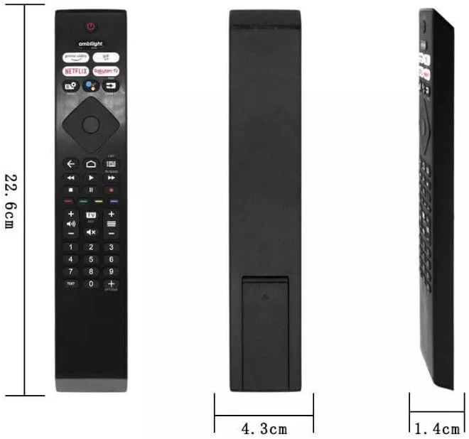ریموت کنترل جایگزین با کنترل صوتی برای تلویزیون، LCD سازگار با PHILIPS RC4284502/01RP.