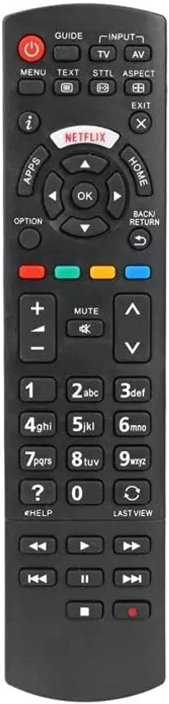 ریموت کنترل جایگزین اصلی سازگار با ریموت کنترل تلویزیون پاناسونیک RC1008 دارای دکمه های Netflix Home Apps سازگار با تلویزیون های هوشمند LCD/LED مدل های TC-P50S60 TC-P55S60 TC-P60S60.