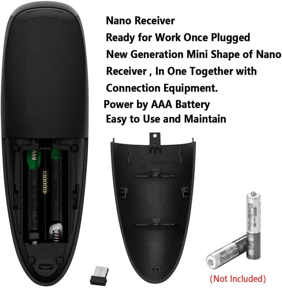 ریموت کنترل جایگزین، ریموت جهانی 2.4G بی سیم Azonee برای اندروید تی وی باکس، تلویزیون هوشمند (دارای پورت USB و حالت شبکه)، کامپیوتر، پروژکتور، کنترل صدا، ایر ماوس