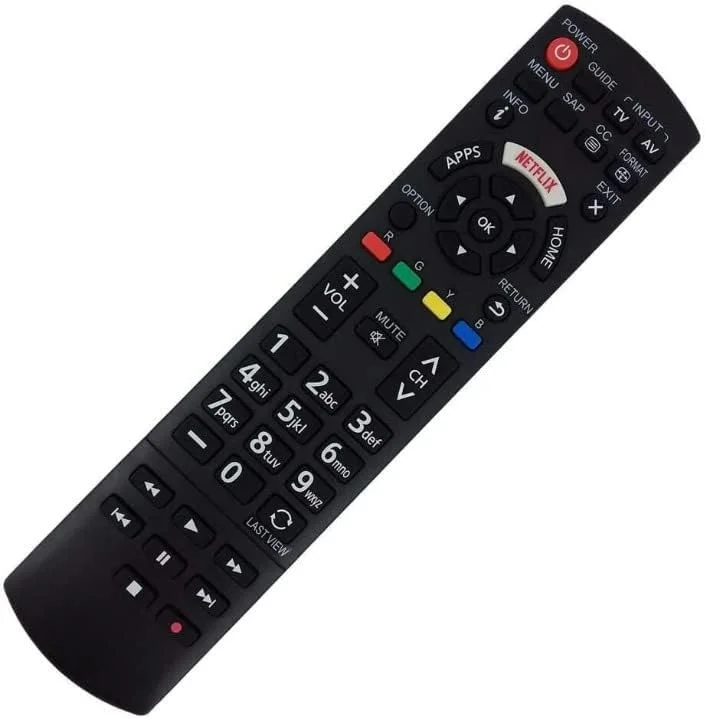 ریموت کنترل جایگزین اصلی سازگار با ریموت کنترل تلویزیون پاناسونیک RC1008 دارای دکمه های Netflix Home Apps سازگار با تلویزیون های هوشمند LCD/LED مدل های TC-P50S60 TC-P55S60 TC-P60S60. ریموت کنترل جایگزین اصلی سازگار با ریموت کنترل تلویزیون پاناسونیک RC1008 دارای دکمه های Netflix Home Apps سازگار با تلویزیون های هوشمند LCD/LED مدل های TC-P50S60 TC-P55S60 TC-P60S60.