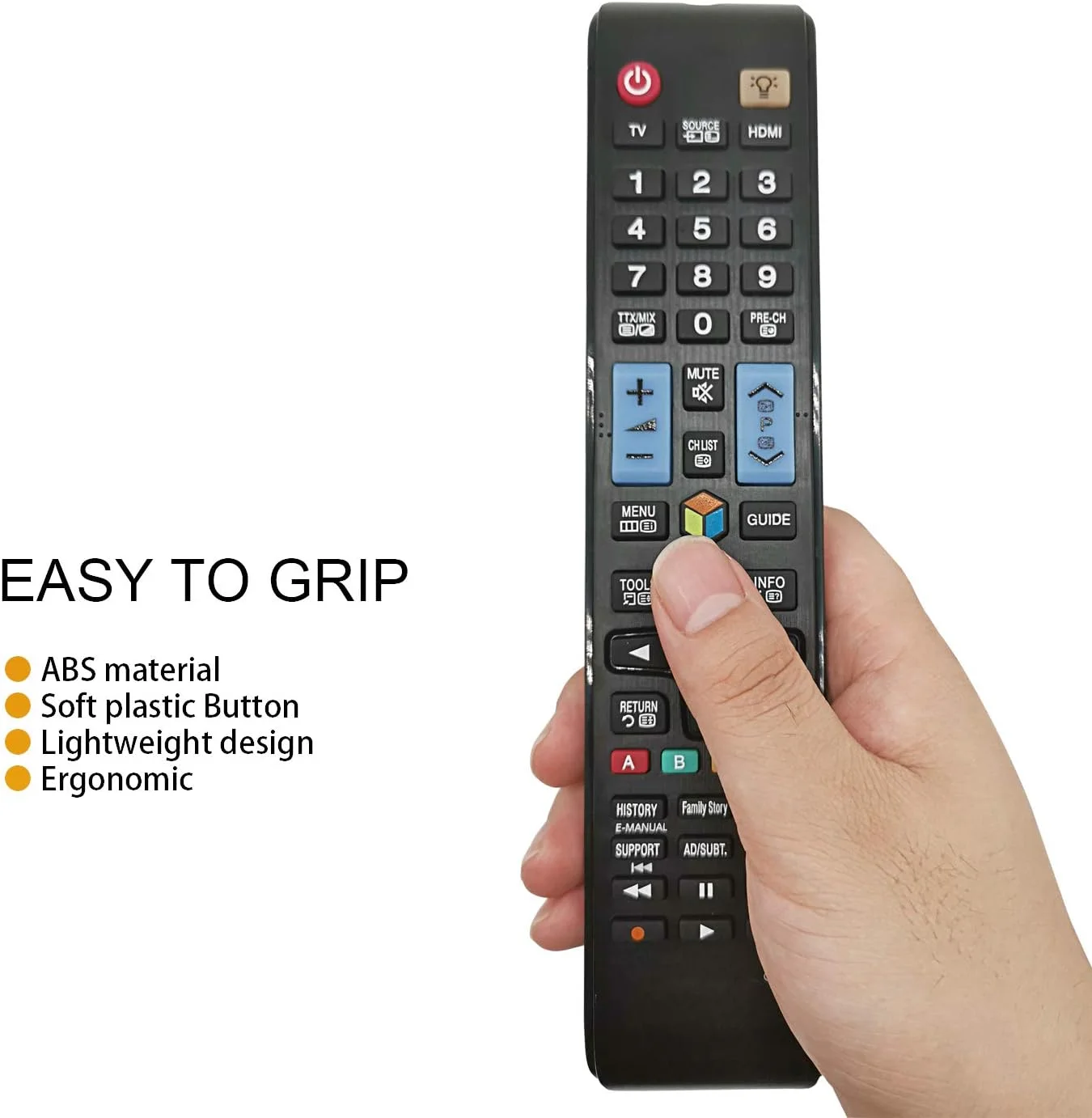 ریموت کنترل جایگزین جدید PTHTECHUS مدل AA59-00582A AA59-00638A مناسب برای تمام تلویزیون های هوشمند سه بعدی LCD LED سامسونگ - بدون نیاز به تنظیمات، ریموت کنترل جهانی تلویزیون BN59-01198Q AA59-00581A AA59-00638A