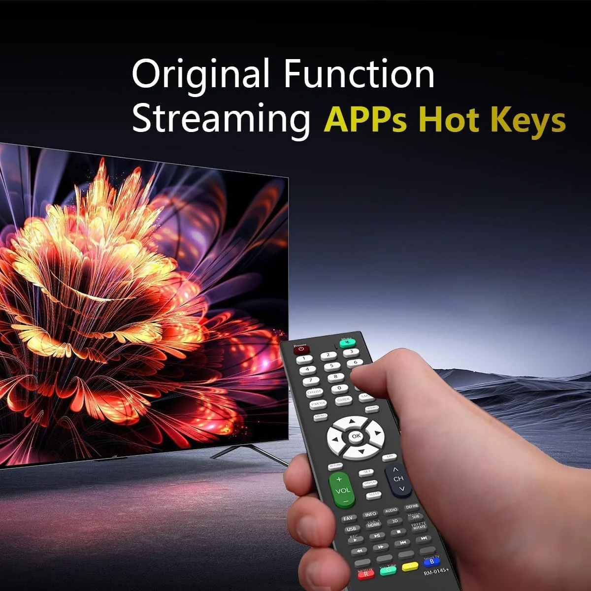 ریموت کنترل جهانی PINKE جایگزین برای سامسونگ، ال‌جی، آرسی‌ای، سونی، پاناسونیک، توشیبا، هیتاچی و سانیو و سایر برندها LCD/LED 3D HDTV ریموت کنترل تلویزیون هوشمند، RM-014S+