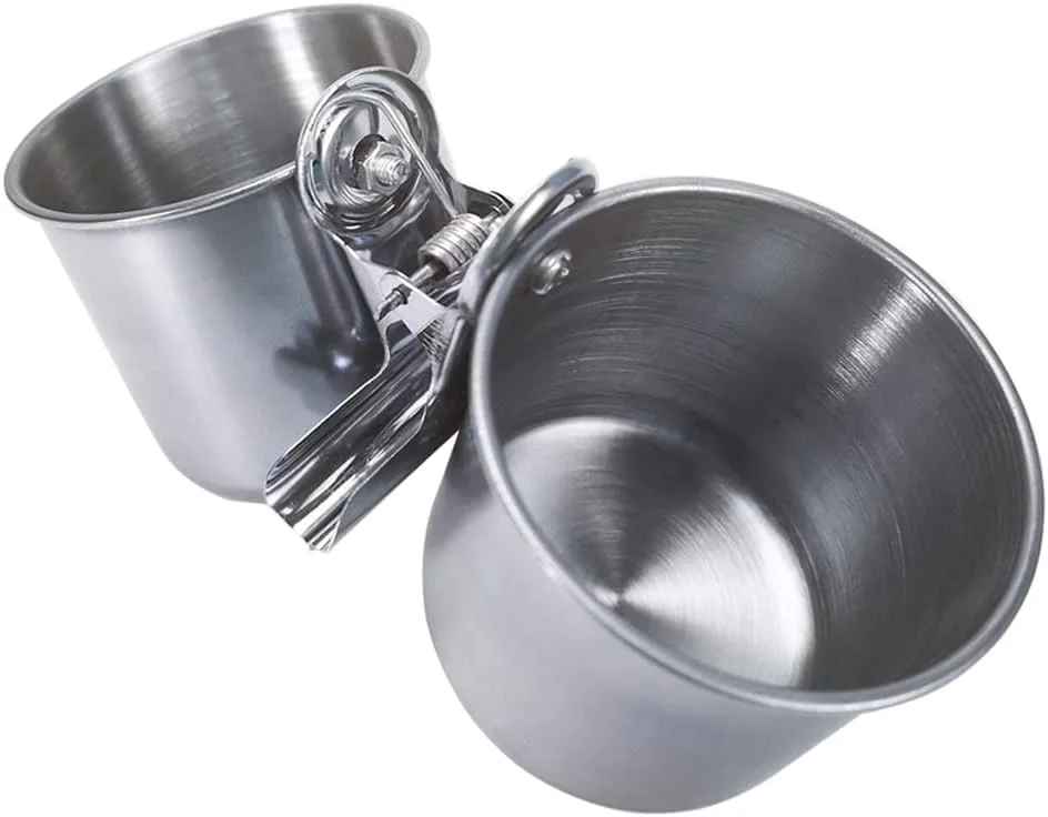 ظروف غذای پرنده Texsens - ظرف غذای طوطی استیل ضد زنگ، کاسه های آب قفس با گیره نگهدارنده برای مرغ عشق، خاکستری آفریقایی، کانور، عروس هلندی، باجی، چینچیلا، حیوانات کوچک ظروف غذای پرنده Texsens - ظرف غذای طوطی استیل ضد زنگ، کاسه های آب قفس با گیره نگهدارنده برای مرغ عشق، خاکستری آفریقایی، کانور، عروس هلندی، باجی، چینچیلا، حیوانات کوچک