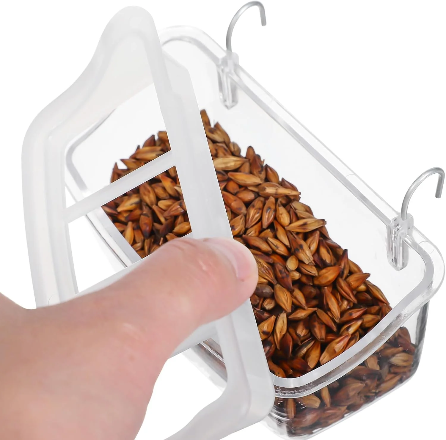 ظرف غذای پرنده پلاستیکی Toddmomy، خوراک دهنده قفس طوطی با طراحی ضد ریزش برای پرندگان کوچک و طوطی ها، فنجان تغذیه شفاف برای استفاده در محیط داخلی ظرف غذای پرنده پلاستیکی Toddmomy، خوراک دهنده قفس طوطی با طراحی ضد ریزش برای پرندگان کوچک و طوطی ها، فنجان تغذیه شفاف برای استفاده در محیط داخلی