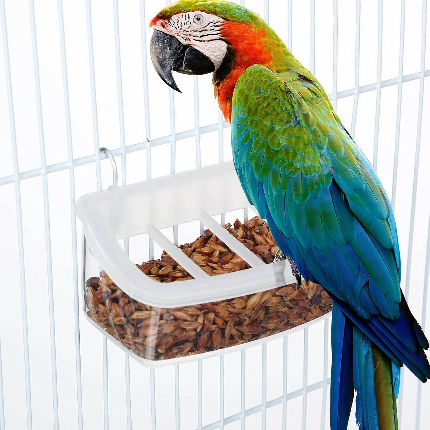 ظرف غذای پرنده پلاستیکی Toddmomy، خوراک دهنده قفس طوطی با طراحی ضد ریزش برای پرندگان کوچک و طوطی ها، فنجان تغذیه شفاف برای استفاده در محیط داخلی ظرف غذای پرنده پلاستیکی Toddmomy، خوراک دهنده قفس طوطی با طراحی ضد ریزش برای پرندگان کوچک و طوطی ها، فنجان تغذیه شفاف برای استفاده در محیط داخلی