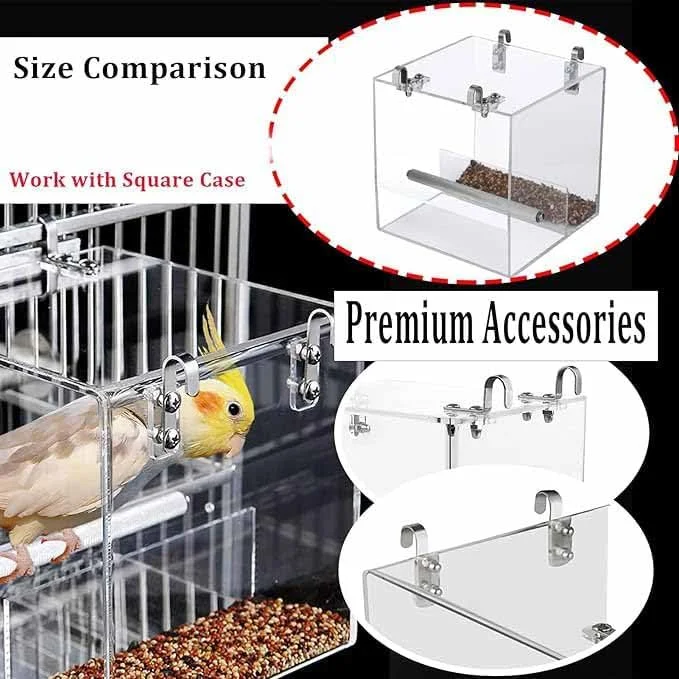 ظرف غذای قفس پرنده تزویق، ظرف غذای بدون نشتی برای قفس پرندگان، ظرف غذای بدون نشتی برای طوطی ها، ظرف غذای دانه قفس پرنده (13 سانتی متر) ظرف غذای قفس پرنده تزویق، ظرف غذای بدون نشتی برای قفس پرندگان، ظرف غذای بدون نشتی برای طوطی ها، ظرف غذای دانه قفس پرنده (13 سانتی متر)