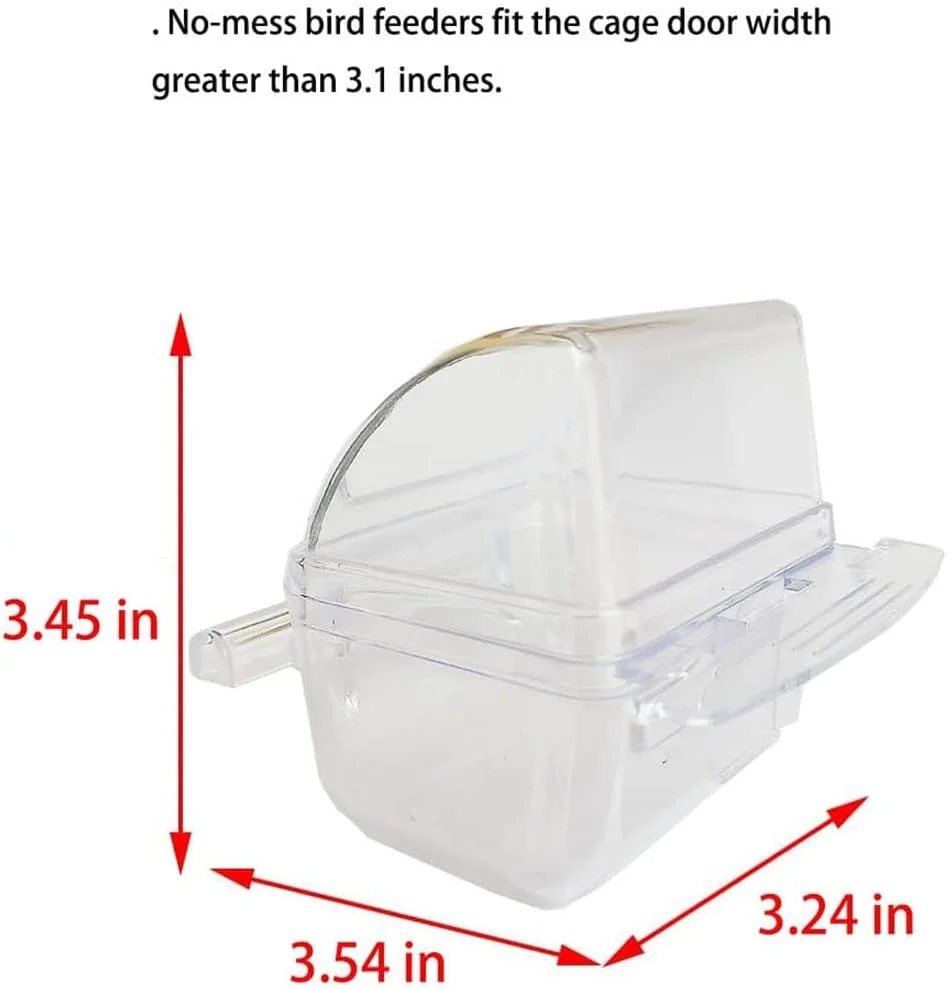 بسته چهارتایی ظرف غذای پرنده Tazweeq، مناسب قفس، بدون ریخت و پاش، کاسه غذای طوطی برزیلی، دارای پوشش، ظرف آب آویز شفاف برای طوطی، فنجان نشیمنگاه، ظرف آب، ظروف دانه، فنجان قفس، جایگزین کاسه های غذا
