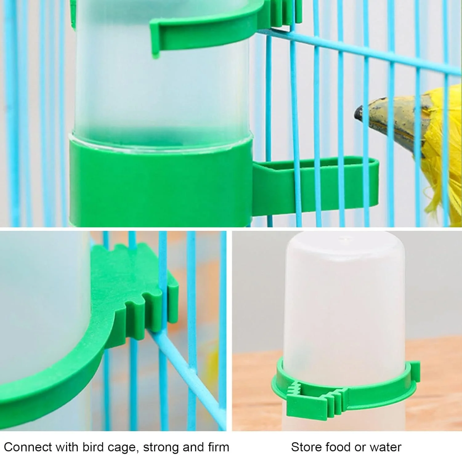 سیسی 2 عدد آبخوری و دانخوری اتوماتیک پرنده، لوازم جانبی قفس پرنده آویز برای طوطی، مرغ عشق، عروس هلندی، مرغ مینا (60 میلی لیتر)