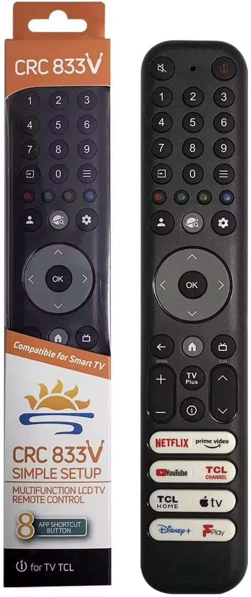 ریموت کنترل جایگزین Neo Classic CRC833V مدل RC902N RC902 سازگار با تلویزیون های هوشمند، LCD و LED TCL