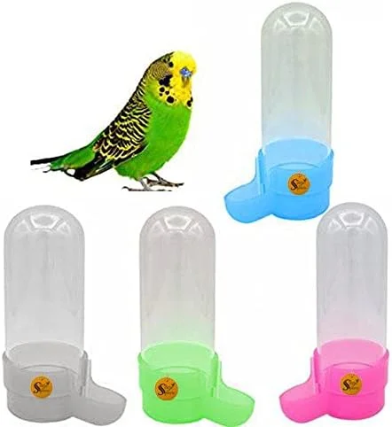 ظرف غذای پرنده Sage Square، مدل لوله ای 80 میلی لیتری، قفس غذا، دانه، آب، پخش کننده پلاستیکی به همراه کاسه با سینی جداشدنی - بدون ریزش و کثیف شدن (چند رنگ) (بسته 2 عددی) (اندازه - 13.5 x 3 سانتی متر) (سایز کوچک)