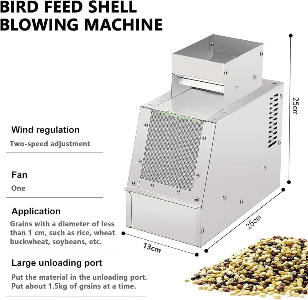 دستگاه جداکننده پوسته دانه پرنده، دستگاه تمیز کننده دانه پرنده با فن سرعت قابل تنظیم، دستگاه برقی جداکننده پوسته غلات، دستگاه بوجاری غلات با ظرفیت 30 تا 40 کیلوگرم در ساعت دستگاه جداکننده پوسته دانه پرنده، دستگاه تمیز کننده دانه پرنده با فن سرعت قابل تنظیم، دستگاه برقی جداکننده پوسته غلات، دستگاه بوجاری غلات با ظرفیت 30 تا 40 کیلوگرم در ساعت