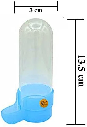 ظرف غذای پرنده Sage Square، مدل لوله ای 80 میلی لیتری، قفس غذا، دانه، آب، پخش کننده پلاستیکی به همراه کاسه با سینی جداشدنی - بدون ریزش و کثیف شدن (چند رنگ) (بسته 2 عددی) (اندازه - 13.5 x 3 سانتی متر) (سایز کوچک)