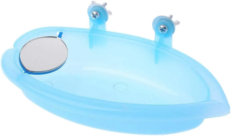 وان حمام پرنده طوطی SKEIDO با آینه، اسباب بازی، جعبه غذای طوطی، کاسه نوشیدنی گل صد تومانی، وان حمام نظافت حیوانات کوچک، قفس حیوانات خانگی