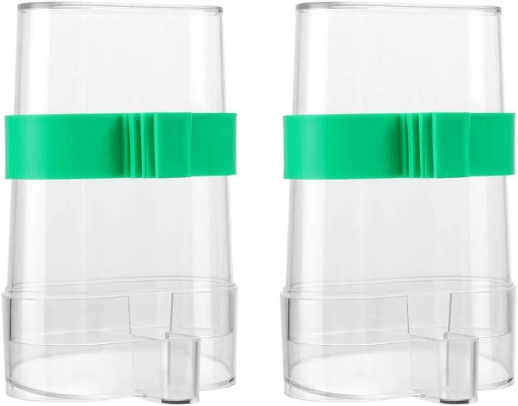 ظرف آبخوری اتوماتیک پرندگان Sagreeny، ظرف غذای پرنده، بسته 2 عددی پلاستیکی شفاف، ضد ریزش، ایده آل برای پرندگان کوچک (مرغ عشق، فنچ، قناری، عروس هلندی)، مناسب برای استفاده در داخل/خارج از خانه