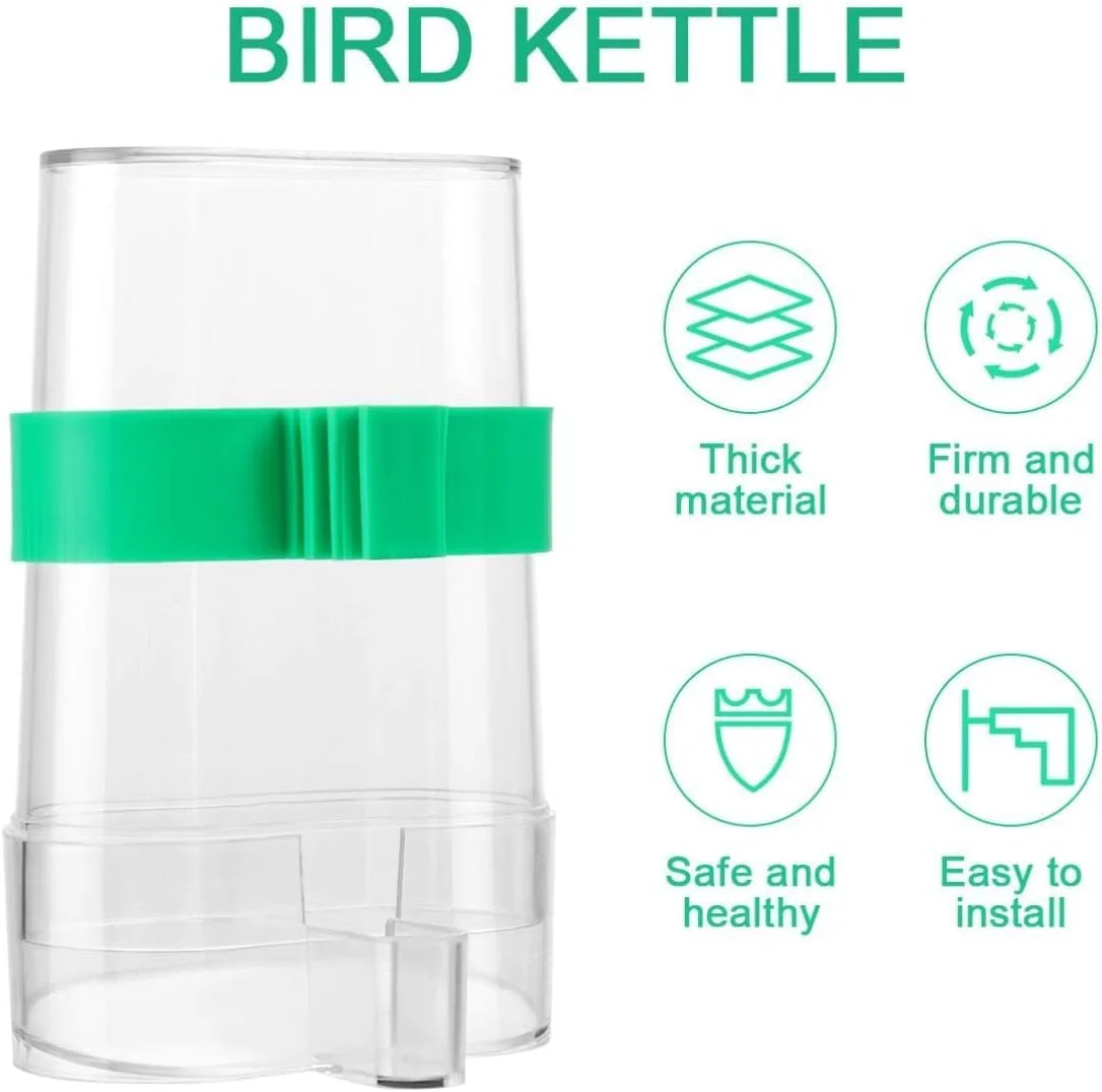 ظرف آبخوری اتوماتیک پرندگان Sagreeny، ظرف غذای پرنده، بسته 2 عددی پلاستیکی شفاف، ضد ریزش، ایده آل برای پرندگان کوچک (مرغ عشق، فنچ، قناری، عروس هلندی)، مناسب برای استفاده در داخل/خارج از خانه