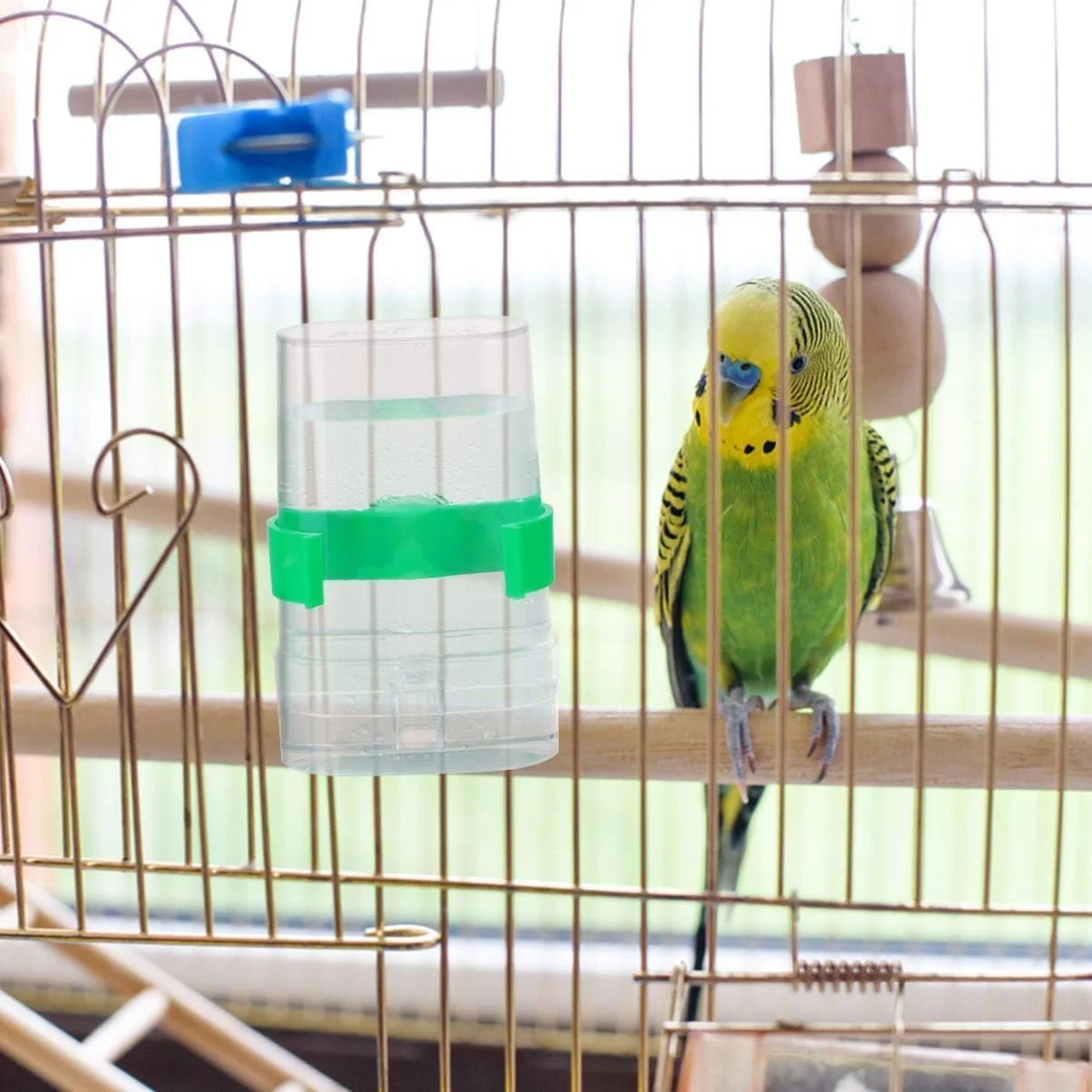 ظرف آبخوری اتوماتیک پرندگان Sagreeny، ظرف غذای پرنده، بسته 2 عددی پلاستیکی شفاف، ضد ریزش، ایده آل برای پرندگان کوچک (مرغ عشق، فنچ، قناری، عروس هلندی)، مناسب برای استفاده در داخل/خارج از خانه